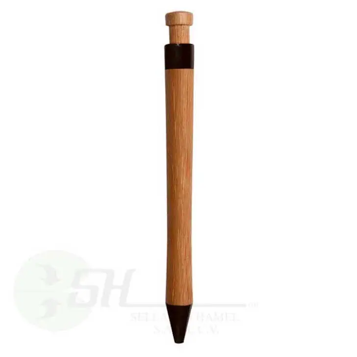 BOLÍGRAFO DE BAMBOO COLORES VERDE, AZUL NEGRO, ANARANJADO Y ROJO