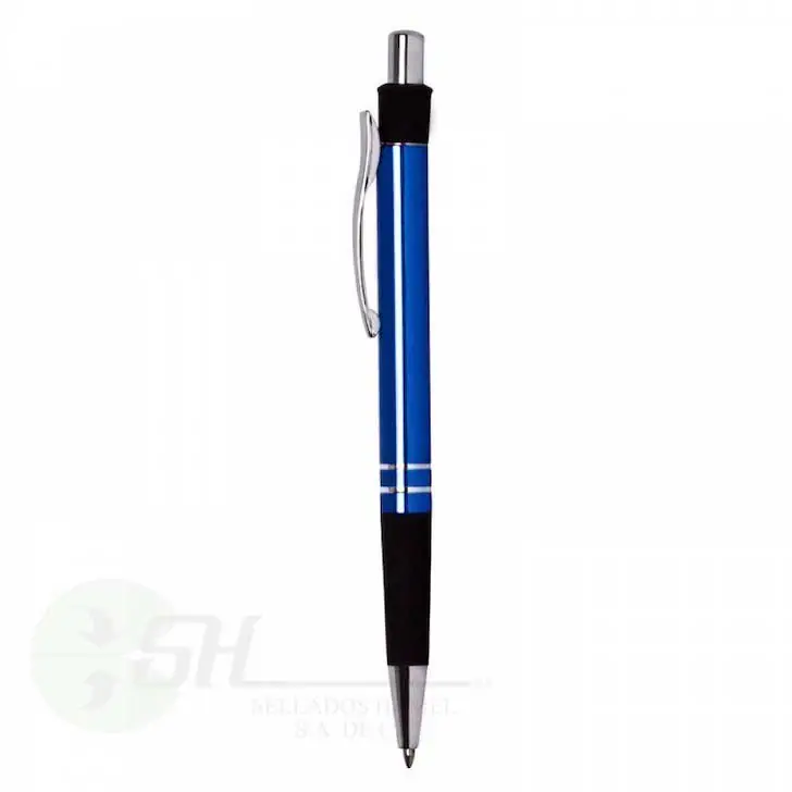 BOLÍGRAFO METÁLICO LYON COLORES AZUL, PLATAO Y ROJO