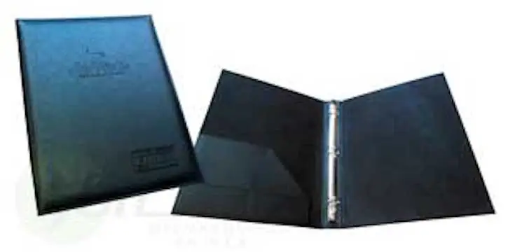 CARPETA T -CARTA EN CURPIEL COSIDO CON HERRAJE