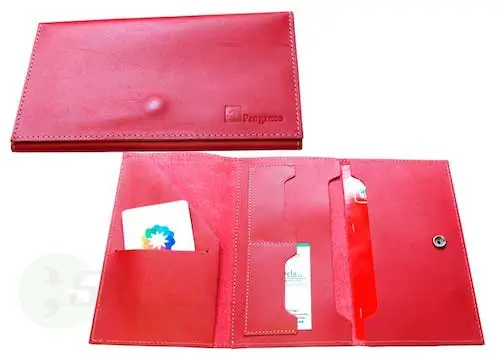 PORTA BOLETOS TRIPTICO EN PIEL CON BROCHE