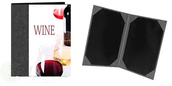 PORTA MENU TAMAÑO CARTA EN QUEMANTE GRIS 8 ESQUINEROS