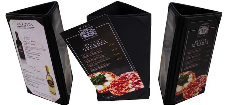 PORTA MENU TIPO TRIPTICO