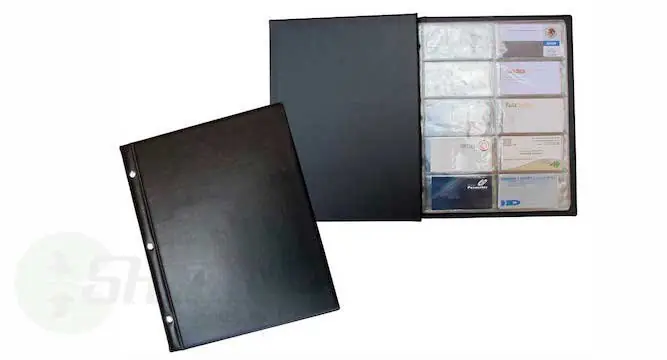 TARJETERO CARTA  MATERIAL CURPIEL SELLADO